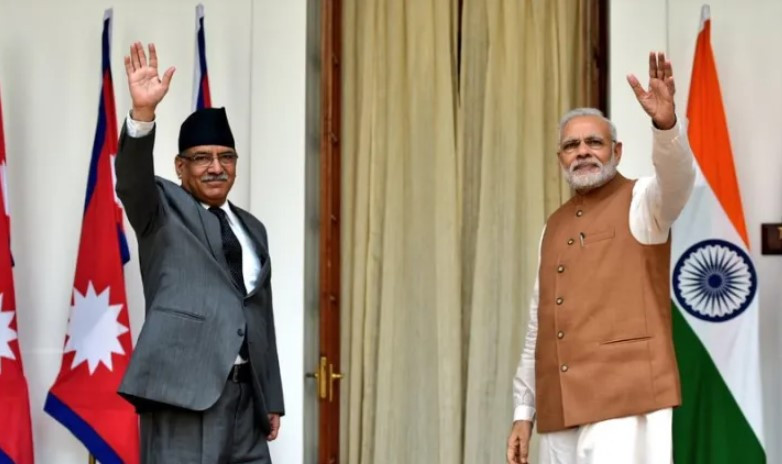 प्रधानमन्त्री प्रचण्ड र मोदीबीच भेटवार्ता हुँदै