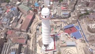 तत्कालिन प्रधानमन्त्री ओलीले दुई वर्ष अघि उद्घाटन गरिएको धरहराको काम अझै सकिएन 