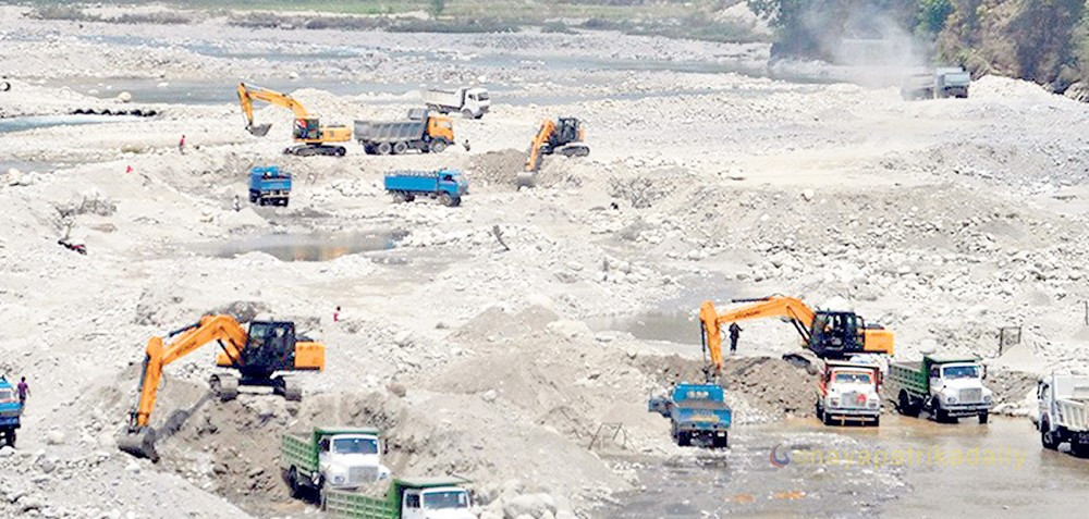 बाँकेमा नदीजन्य पदार्थबाट ८ करोड बढी राजस्व सङ्कलन