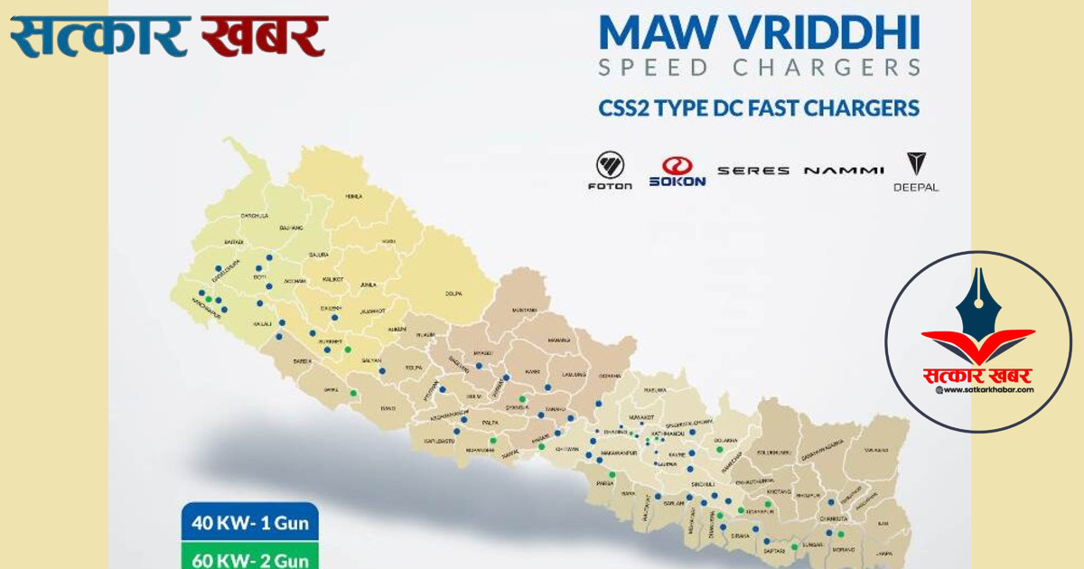 नेपालमा ईभी चार्जिङको क्रान्ति: एमएडब्लु वृद्धिले निर्माण गर्दै १ सय २५ चार्जिङ स्टेशन