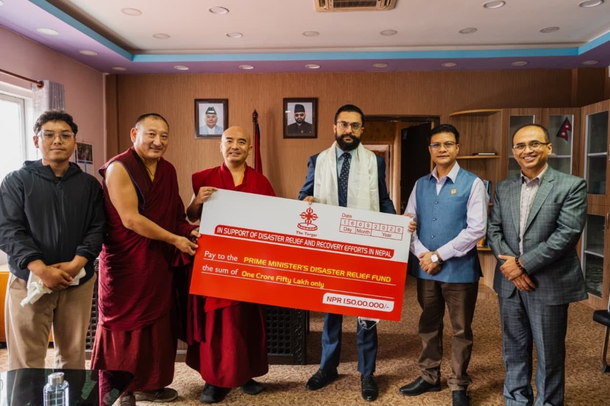 बाढी प्रभावितका लागि टेर्गर गुम्बा र टेर्गर सङ्घद्वारा १ करोड ५० लाख सहयोग